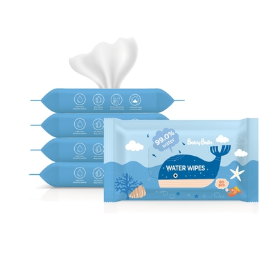 EDI Pure Water Baby Wipes 99 5 trapos mojados disponibles puros del OEM 60pulls de los trapos del agua