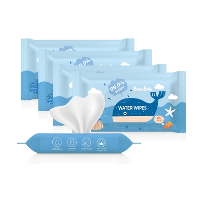 EDI Pure Water Baby Wipes 99 5 trapos mojados disponibles puros del OEM 60pulls de los trapos del agua