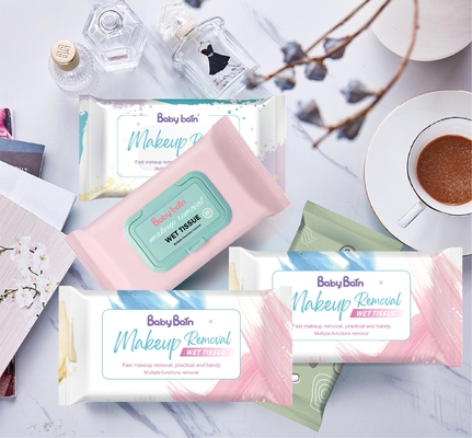 El limpiamiento de la cara del removedor del maquillaje limpia el tejido mojado hipoalérgico disponible