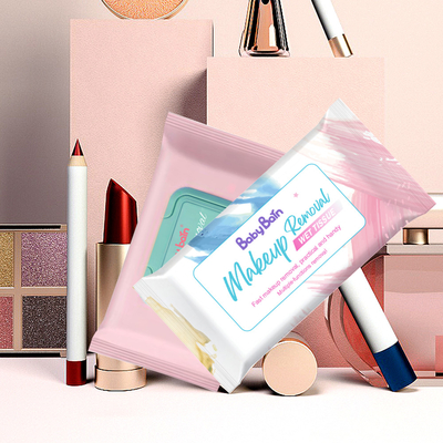 El limpiamiento de la cara del removedor del maquillaje limpia el tejido mojado hipoalérgico disponible