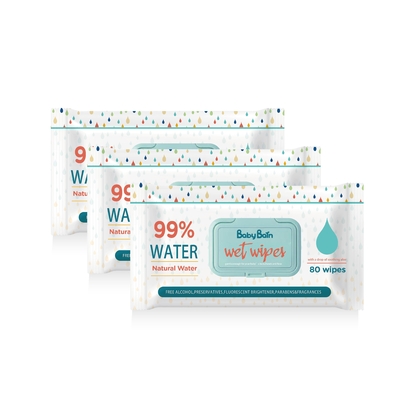 Trapos mojados de Eco del agua apacible disponible del bebé que limpian trapos del OEM G/M de los bolsos 80PCS