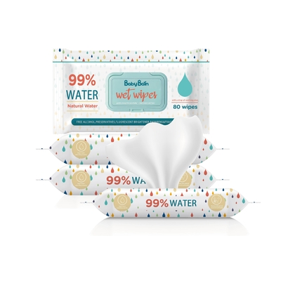 Trapos mojados de Eco del agua apacible disponible del bebé que limpian trapos del OEM G/M de los bolsos 80PCS
