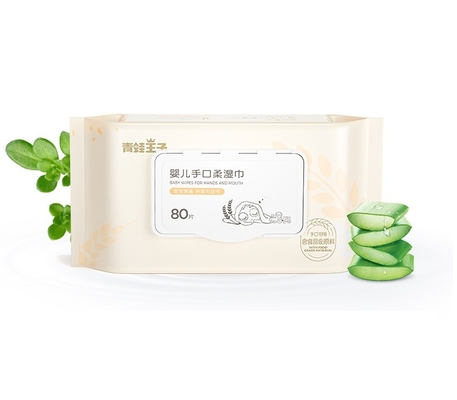 Toallitas húmedas de algodón para el cuidado de los bebés, no tejidas, biodegradables, desechables, 80 Uds.