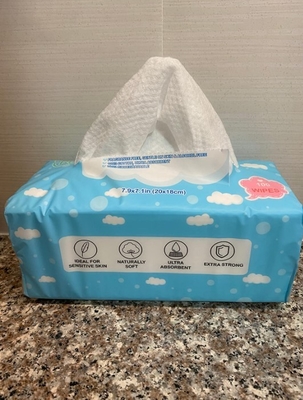 Pañuelos desechables Pañuelos faciales para bebés secos 100% Pañuelos de algodón para uso diario