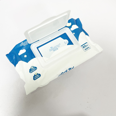 Trapos mojados amistosos de Eco Unscented que limpian el tejido mojado 80CT Flip Lid For Babies