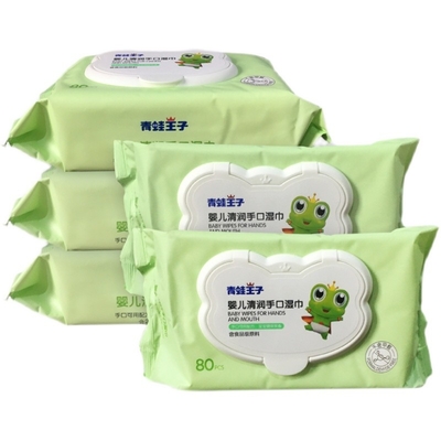 Limpieza de boca a base de agua pura disponible de la mano del bebé del cuidado de piel sensible de los trapos