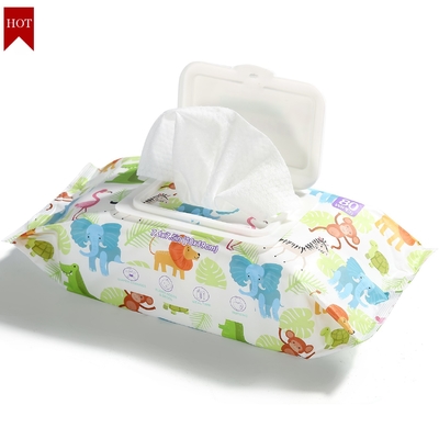 Trapo mojado sensible orgánico natural del tejido de Flushable 80pcs del trapo del bebé