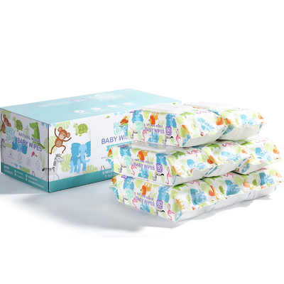 Trapo mojado sensible orgánico natural del tejido de Flushable 80pcs del trapo del bebé