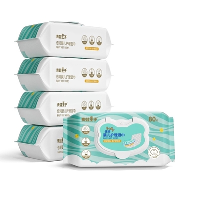 Los trapos mojados Unscented del bebé a base de agua del bebé 99,9% biodegradables del trapo sensible