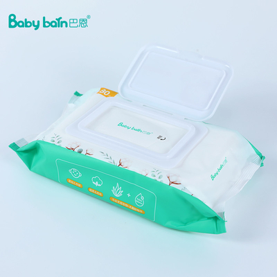 80pc por los trapos mojados del bebé no tejido de encargo de la tela natural del bolso biodegradables ultra suavemente