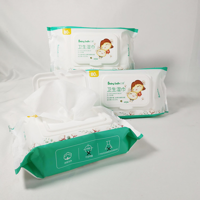 Trapos mojados disponibles del tejido mojado antibacteriano suave sin alcohol del trapo para el cuidado personal