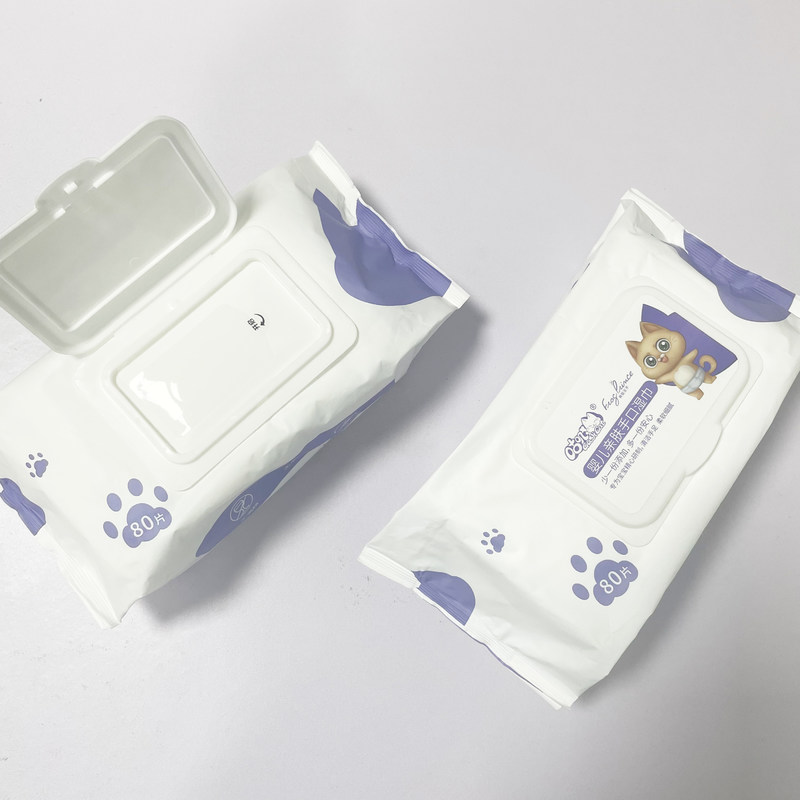 Trapos mojados biodegradables 80pcs de Unscented de la tela no tejida del agua pura para el cuidado del bebé